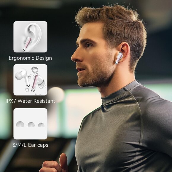 Bluetooth Headphones True Wireless Earbuds 50H Playback  LED Power Display Earph - Picture 5 of 8